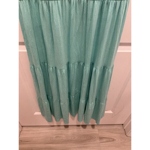 Sky Maxi Dress Medium Mint Color Strapless Boning At V Neck Lace Trim NWT - Picture 3 of 8